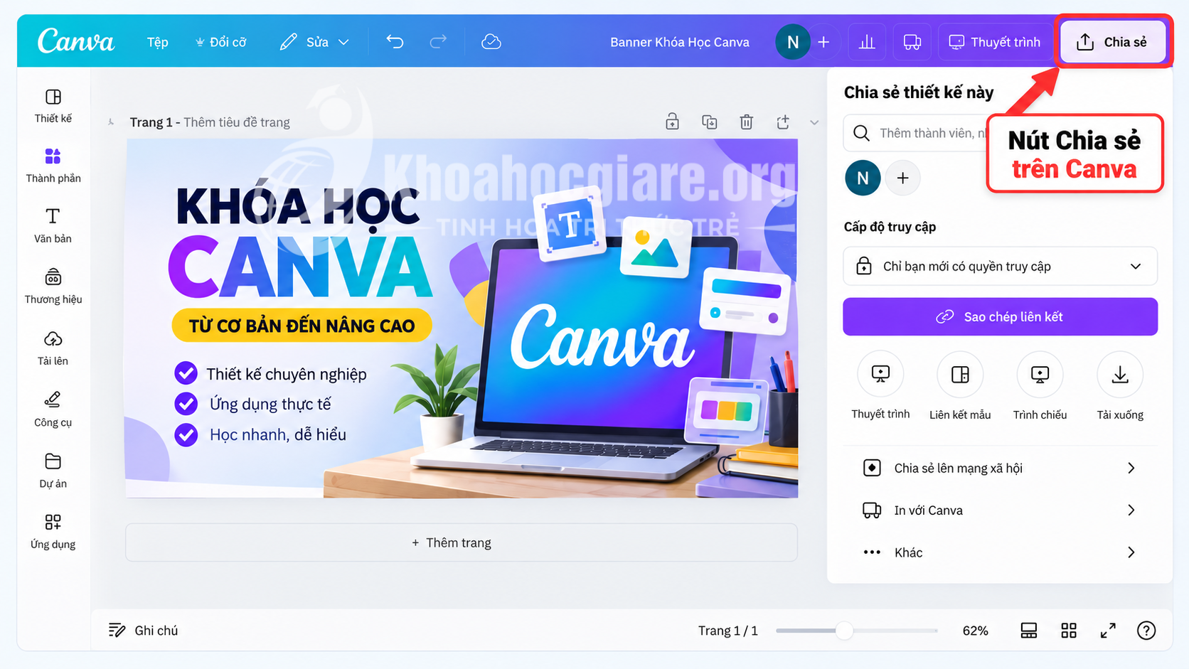 Cách Chia Sẻ Thiết Kế Canva Cho Người Khác Đơn Giản